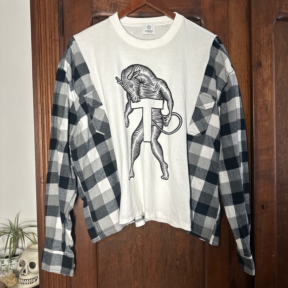 Burberry Tops - Reworked Burberry T-shirt Flannel
